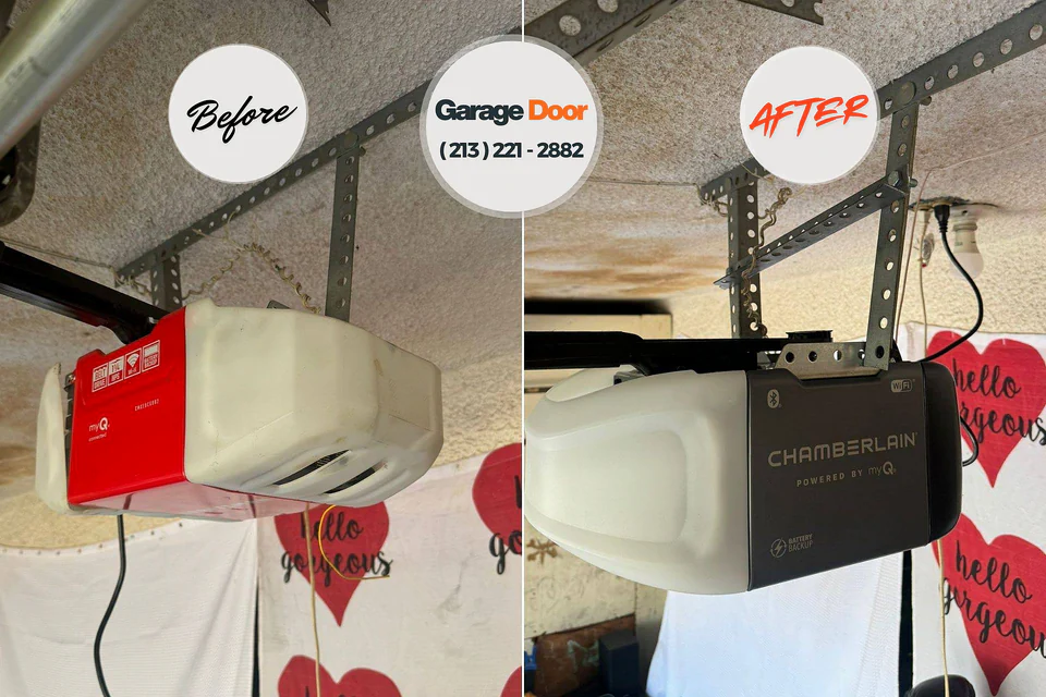 Before and after: garage door repair Belfast, ME